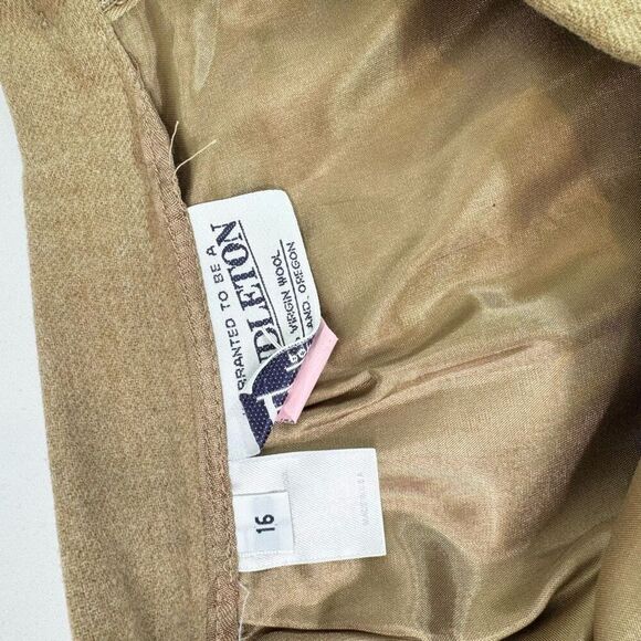 VTG Pendleton Pencil Skirt Womens 16 Virgin Wool Camel Tan  Preppy Old Money - Picture 4 of 9